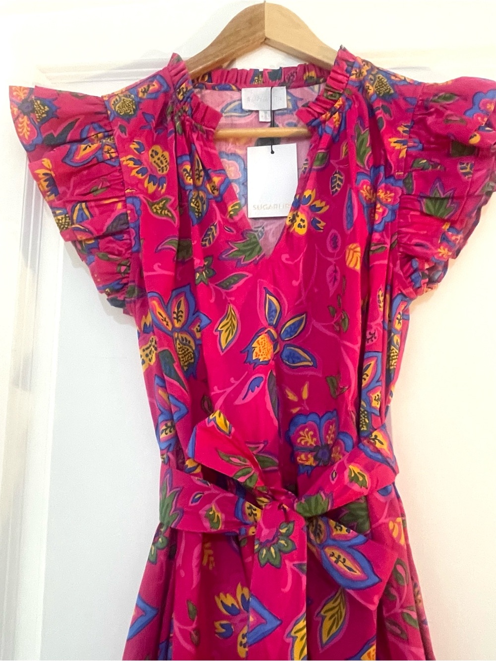 Sugarlips Hot Pink Multicolor Floral Dress